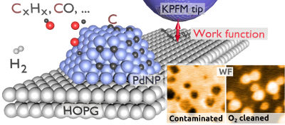 PdNPs on HOPG, carbon contamination